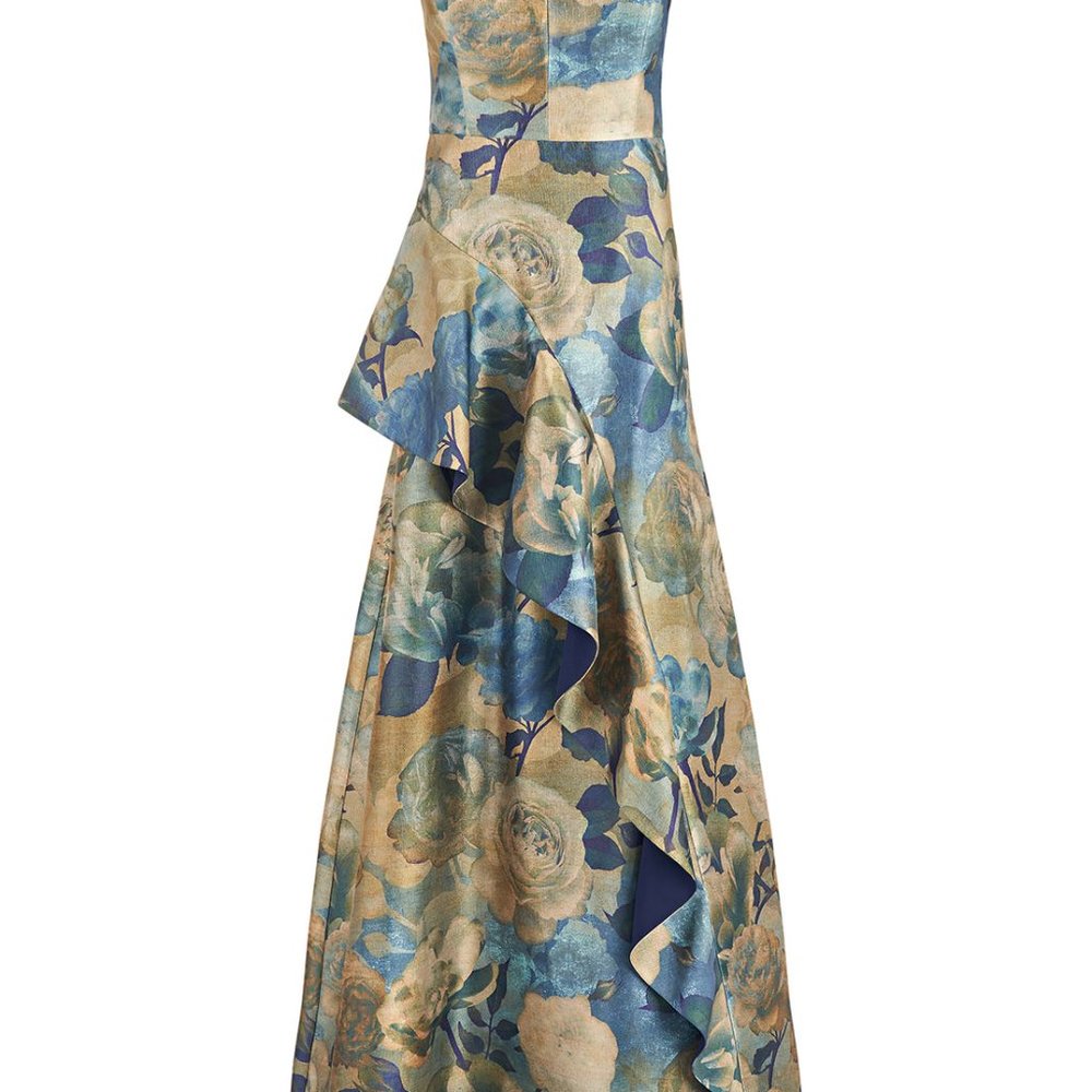 Kay Unger Selene Floral Organza Gown Size 8